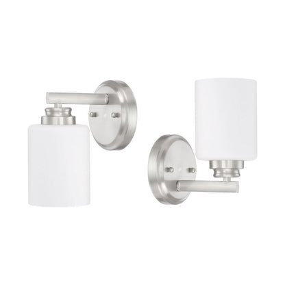 Craftmade Bolden 5" x 9" 1-Light Brushed Polished Nickel Wall Sconce With White Frosted Glass Shade