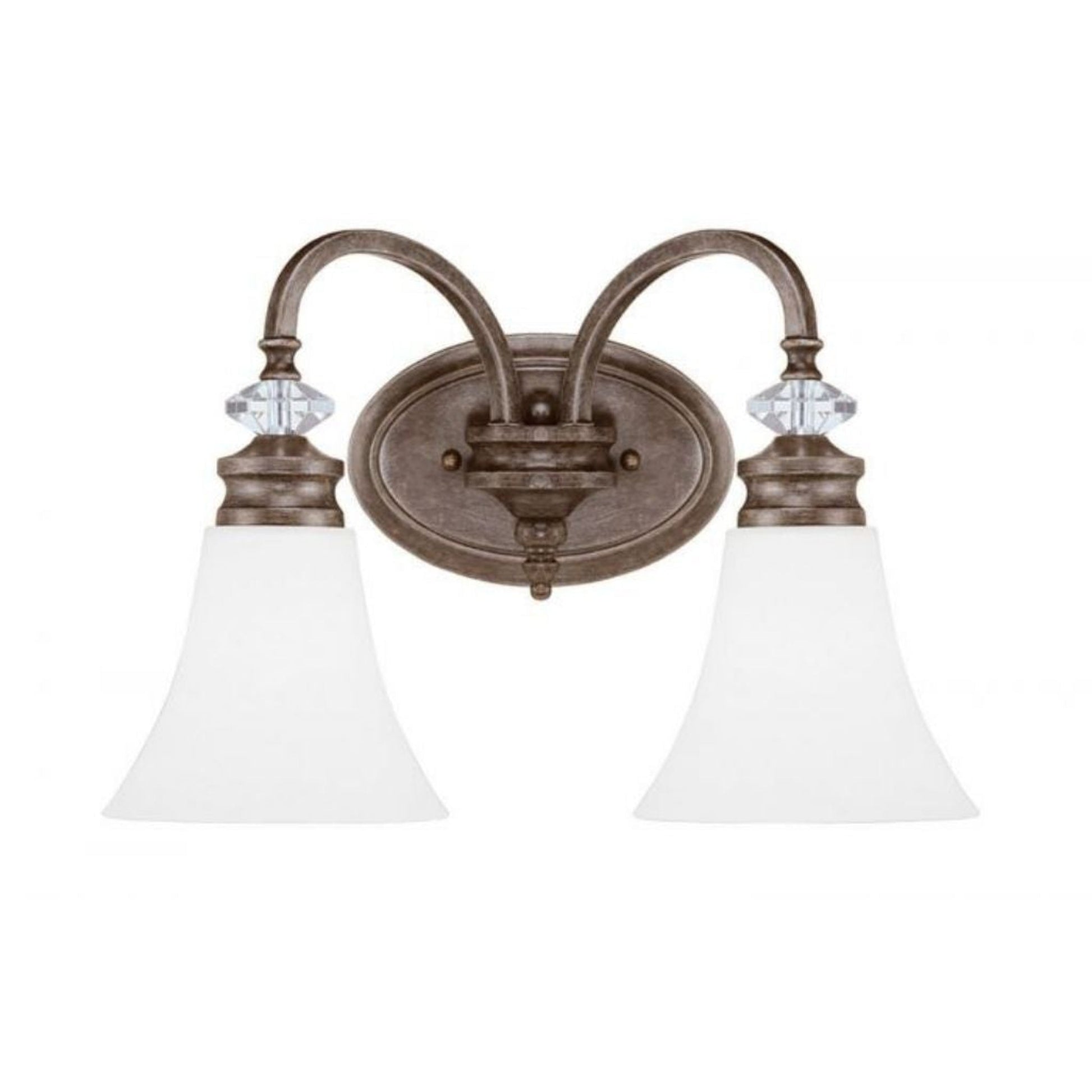 Craftmade Boulevard 17" 2-Light Mocha Bronze Wash Vanity Light With White Frosted Glass Shade