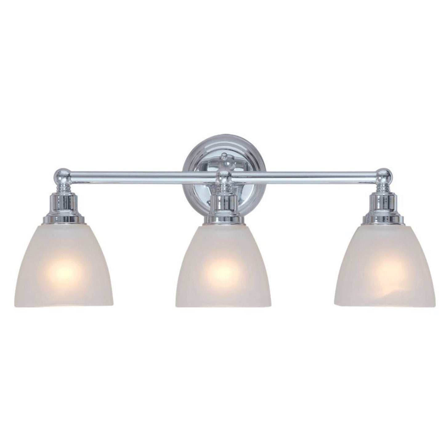 Craftmade Bradley 24" 3-Light Chrome Vanity Light With White Frosted Glass Shades