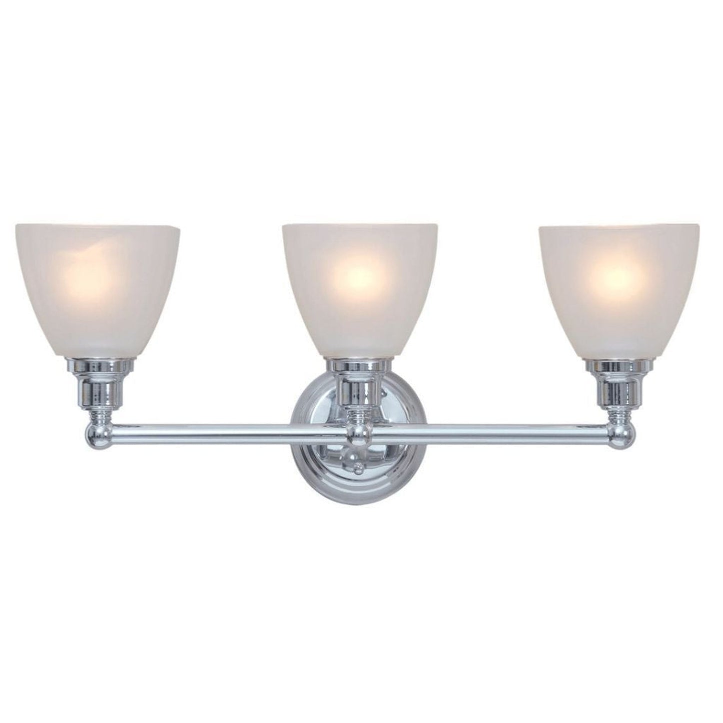 Craftmade Bradley 24" 3-Light Chrome Vanity Light With White Frosted Glass Shades