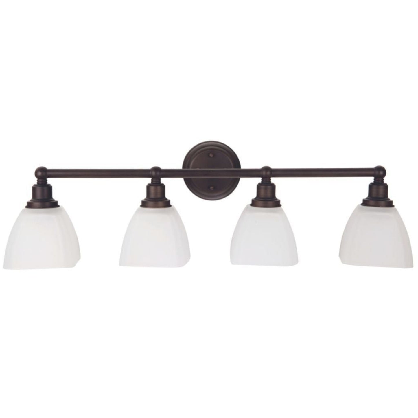Craftmade Bradley 33" 4-Light Bronze Vanity Light With White Frosted Glass Shades