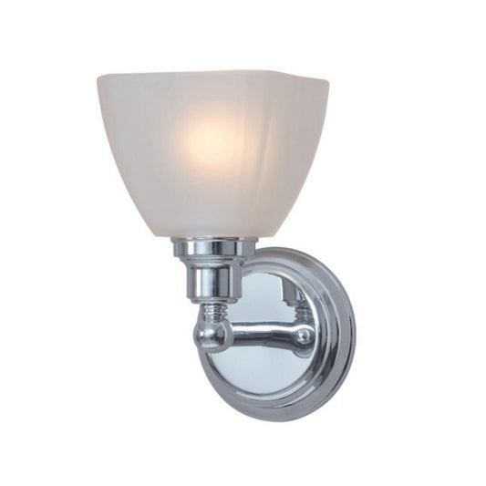 Craftmade Bradley 5" x 10" 1-Light Chrome Wall Sconce With White Frosted Glass Shade