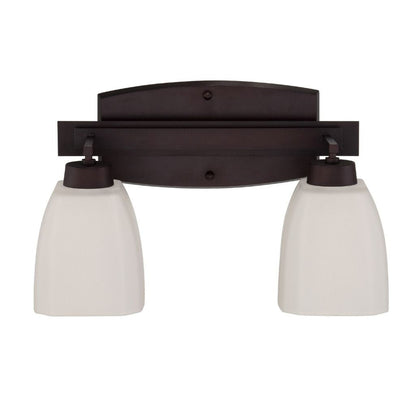 Craftmade Bridwell 16" 2-Light Oiled Bronze Vanity Light With White Frosted Glass Shades