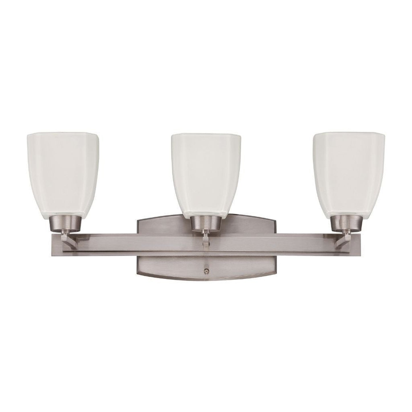 Craftmade Bridwell 24" 3-Light Brushed Polished Nickel Vanity Light With White Frosted Glass Shades