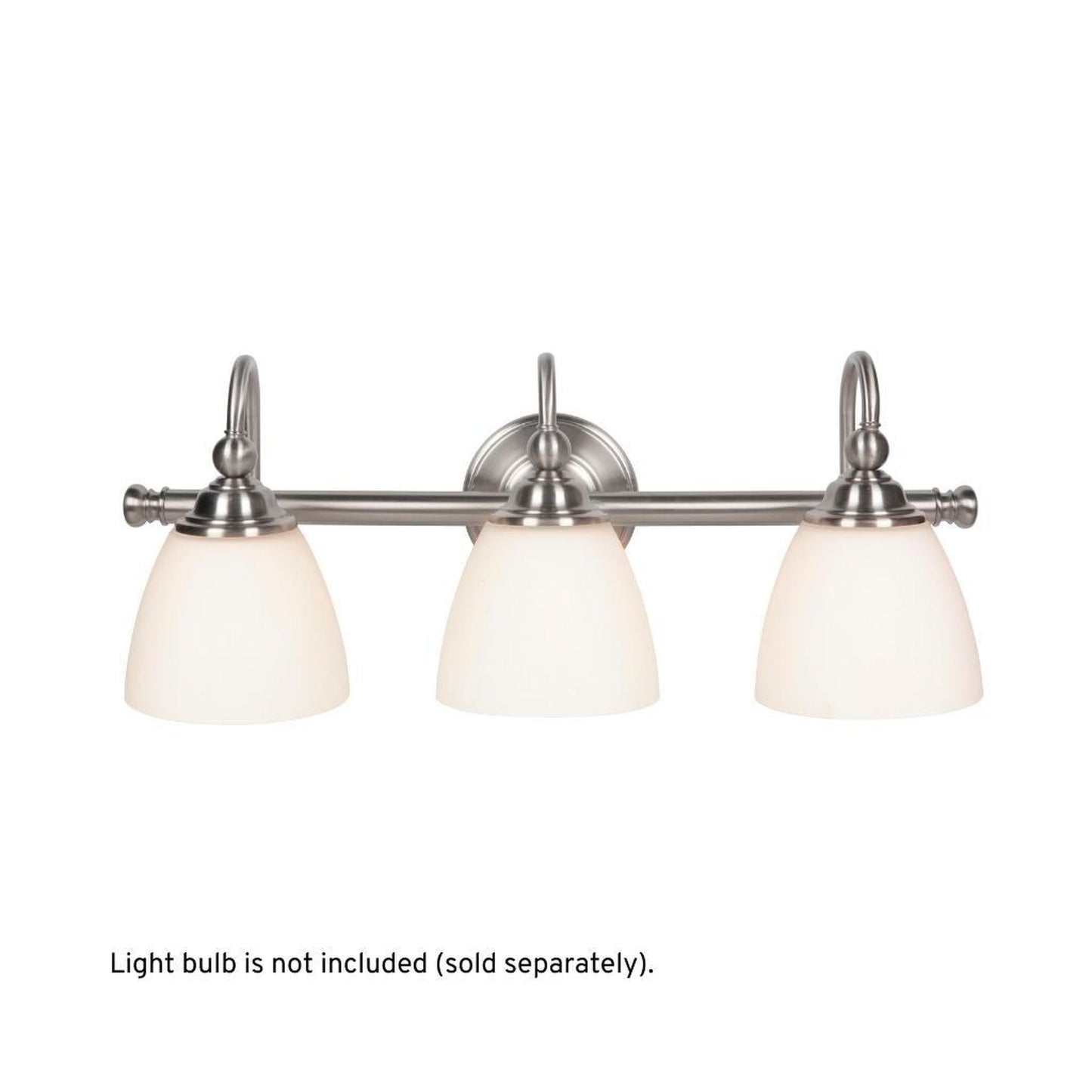 Craftmade Brighton 24" 3-Light Brushed Polished Nickel Vanity Light With White Frosted Glass Shades