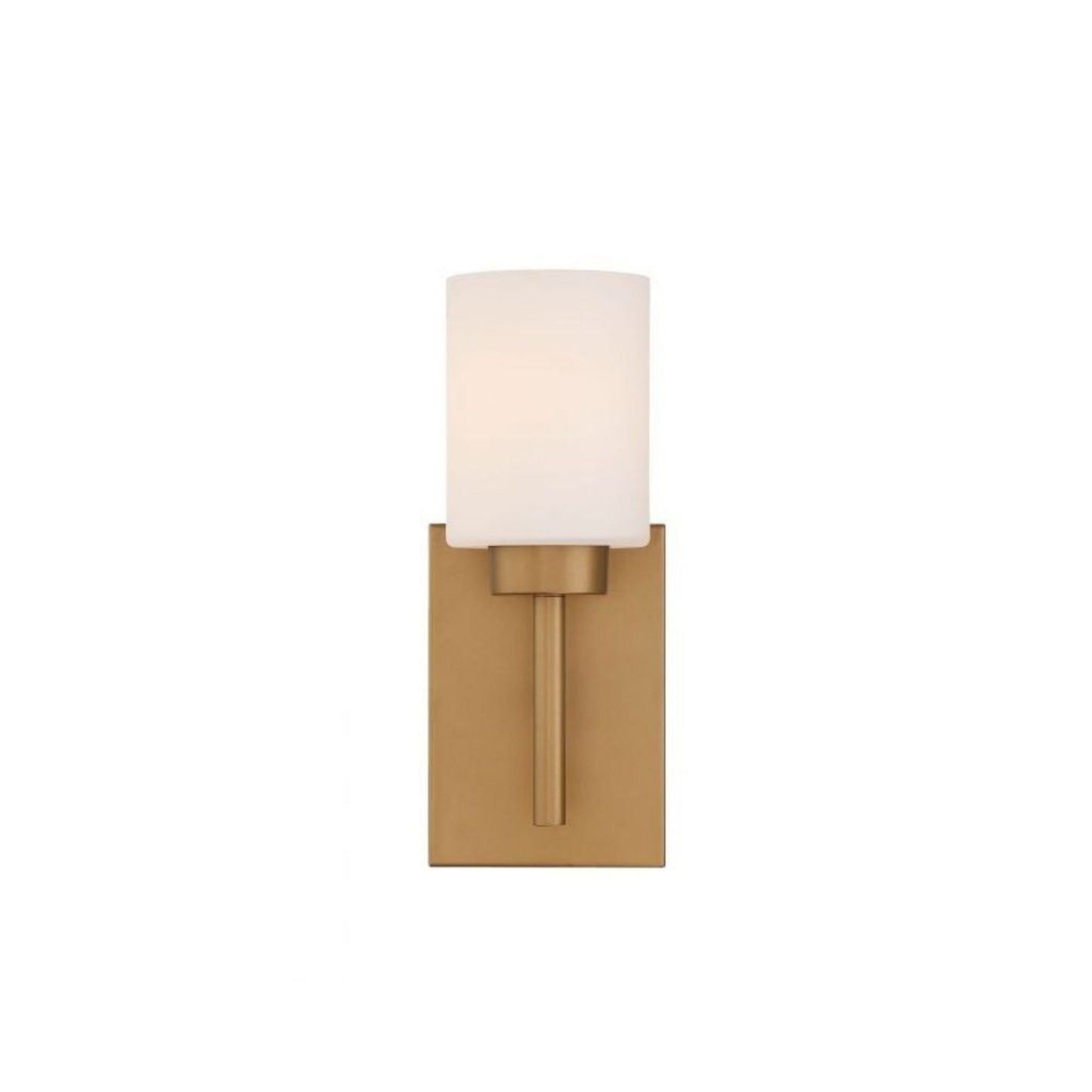 Craftmade Cadence 5" x 11" 1-Light Soft Gold Wall Sconce With White Frosted Glass Shade
