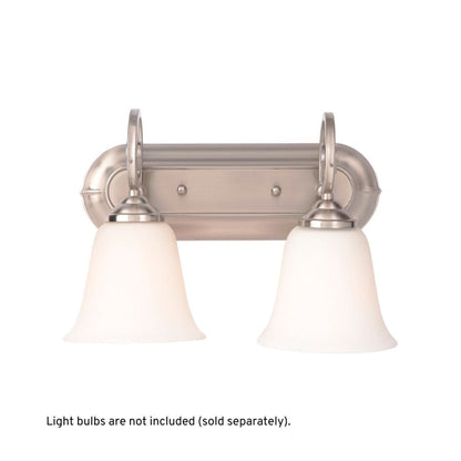 Craftmade Cecilia 14" 2-Light Brushed Polished Nickel Vanity Light With Alabaster Glass Shades