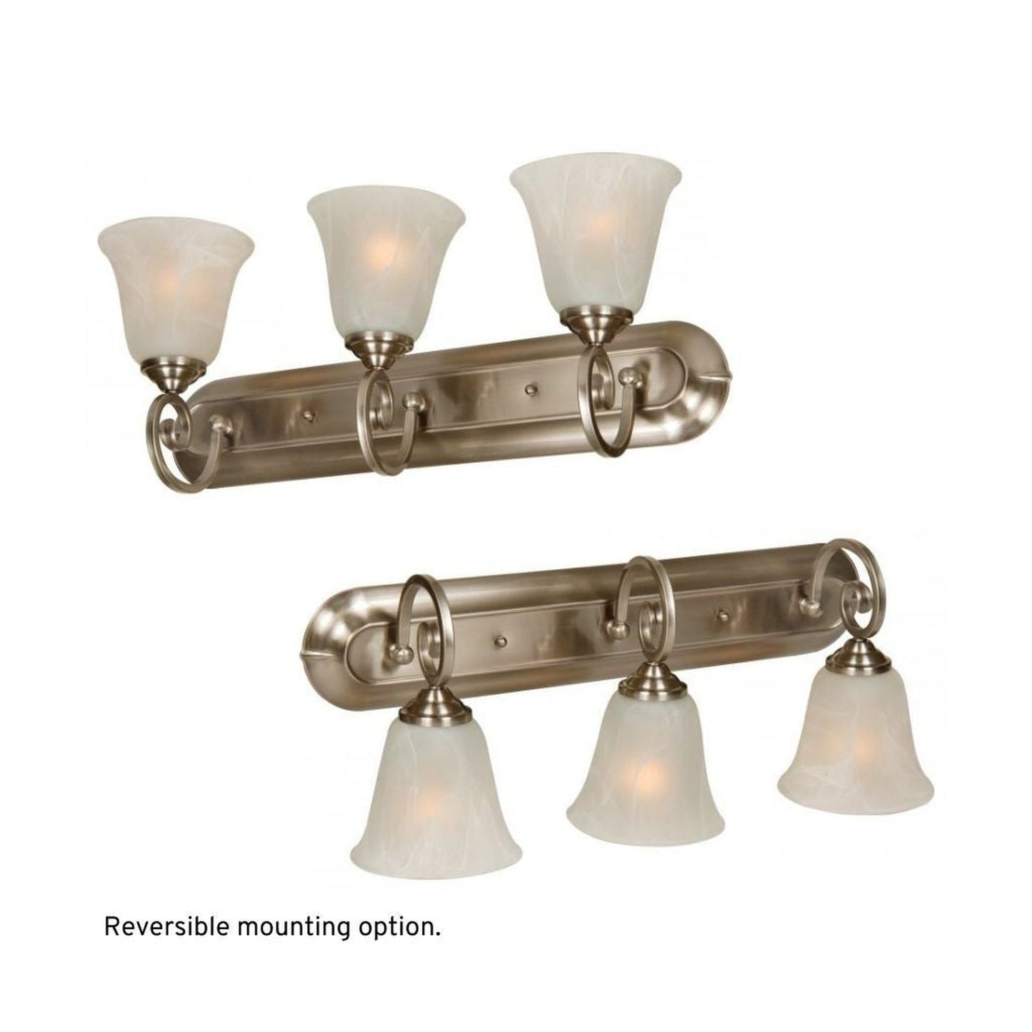 Craftmade Cecilia 24" 3-Light Brushed Polished Nickel Vanity Light With Alabaster Glass Shades