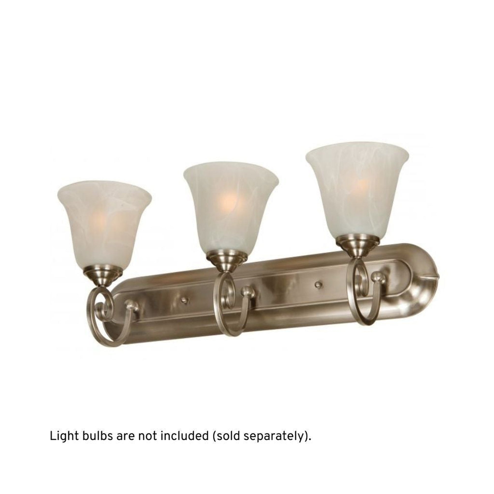 Craftmade Cecilia 24" 3-Light Brushed Polished Nickel Vanity Light With Alabaster Glass Shades