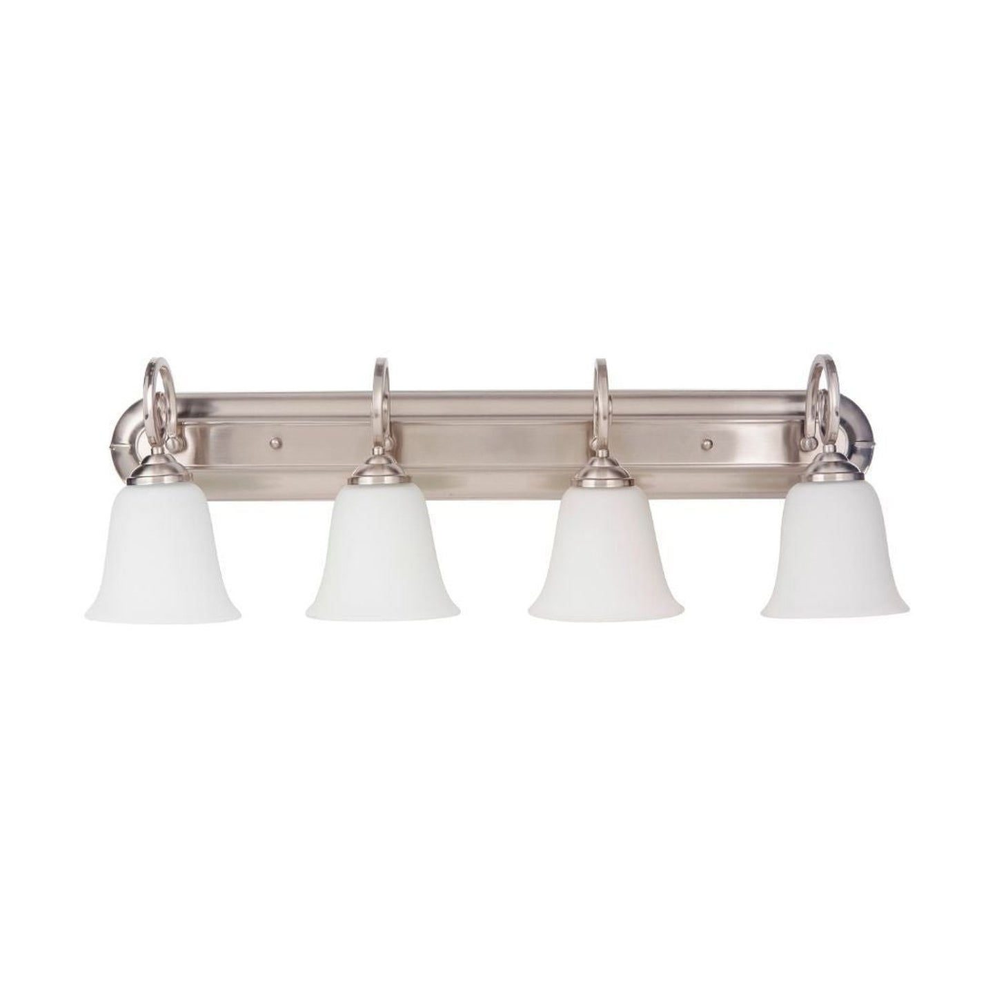 Craftmade Cecilia 32" 4-Light Brushed Polished Nickel Vanity Light With Alabaster Glass Shades