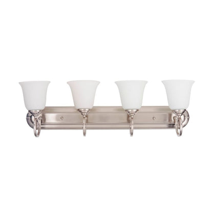 Craftmade Cecilia 32" 4-Light Brushed Polished Nickel Vanity Light With Alabaster Glass Shades