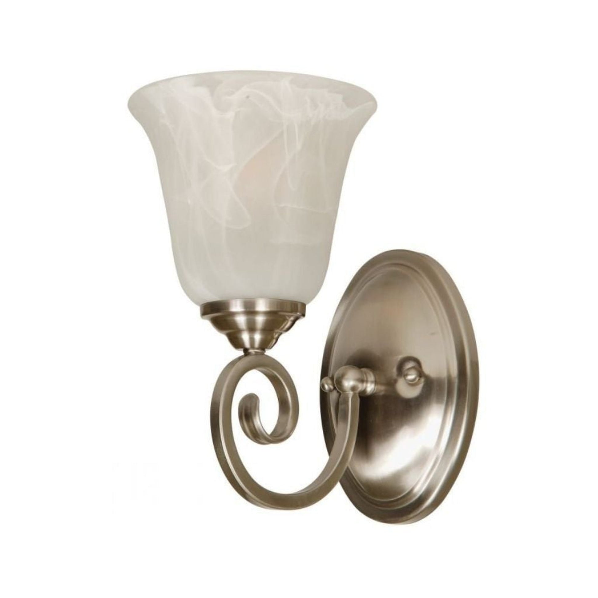 Craftmade Cecilia 6" x 11" 1-Light Brushed Polished Nickel Wall Sconce With Alabaster Glass Shade