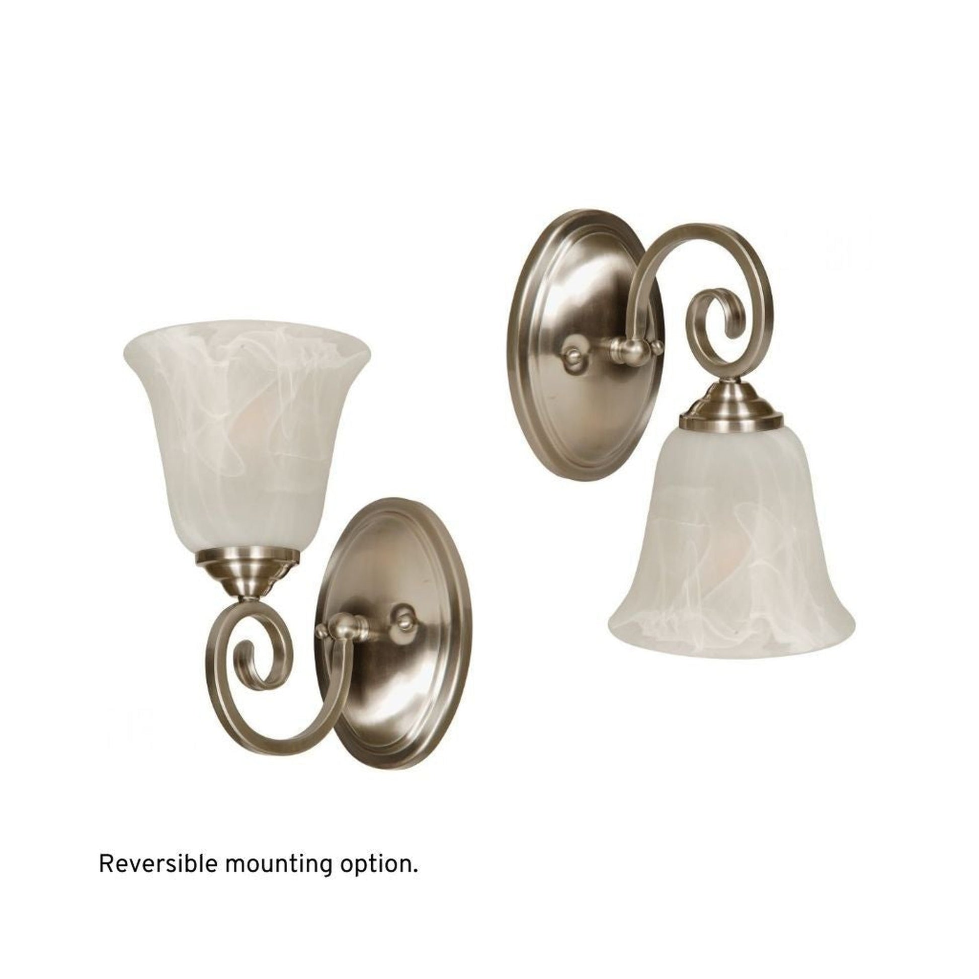 Craftmade Cecilia 6" x 11" 1-Light Brushed Polished Nickel Wall Sconce With Alabaster Glass Shade