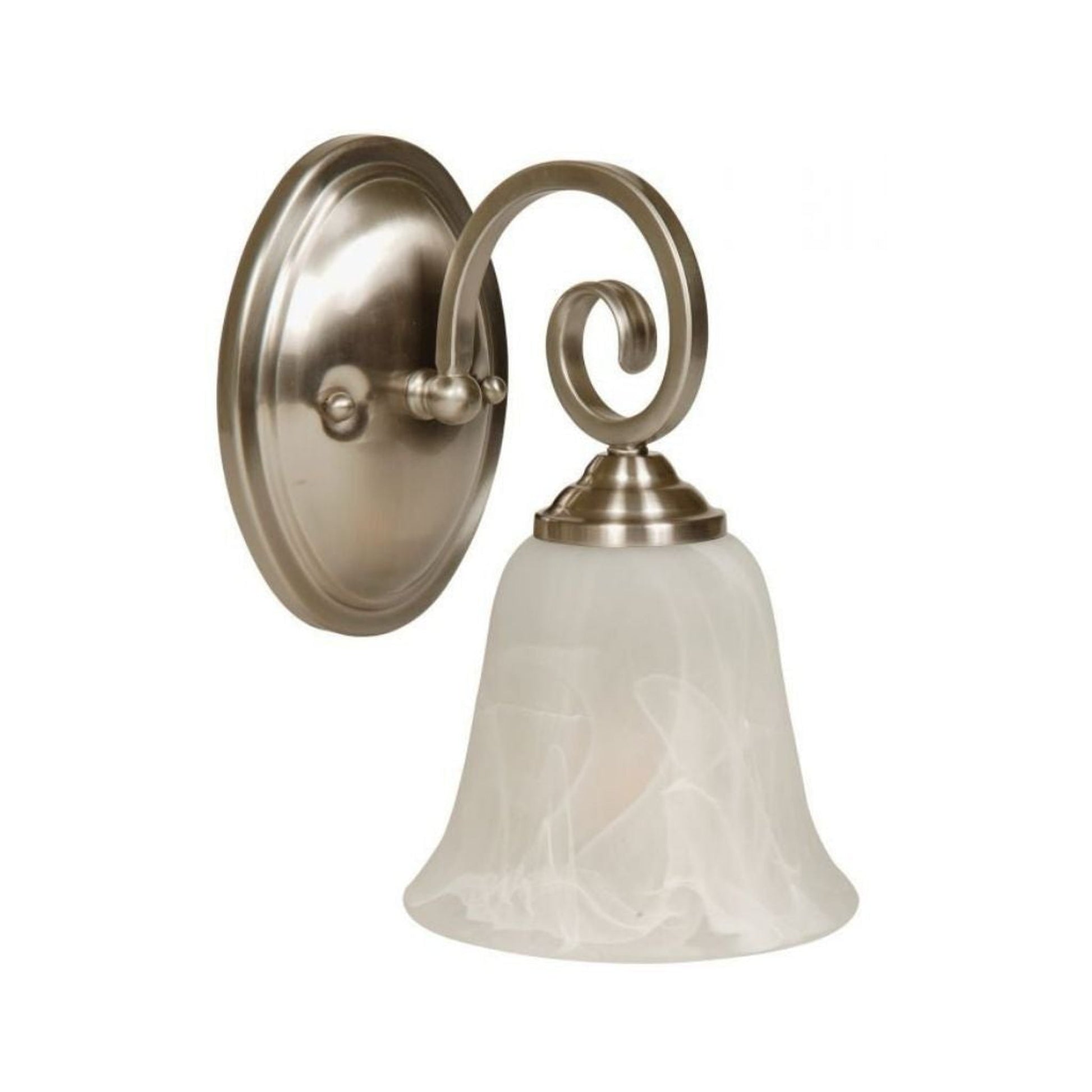 Craftmade Cecilia 6" x 11" 1-Light Brushed Polished Nickel Wall Sconce With Alabaster Glass Shade