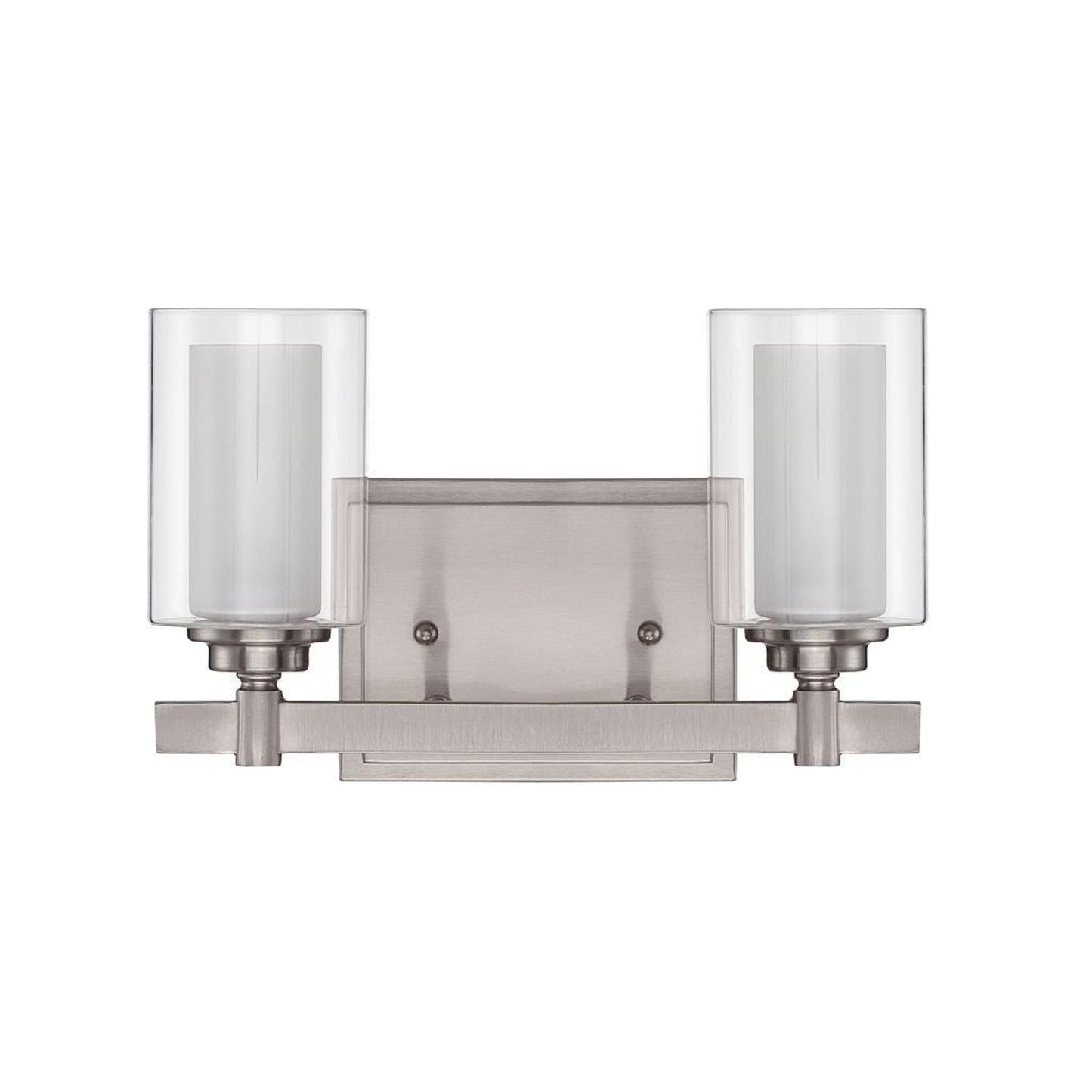 Craftmade Celeste 12" 2-Light Brushed Polished Nickel Vanity Light With Clear Outer and Frosted Inner Glass Shades