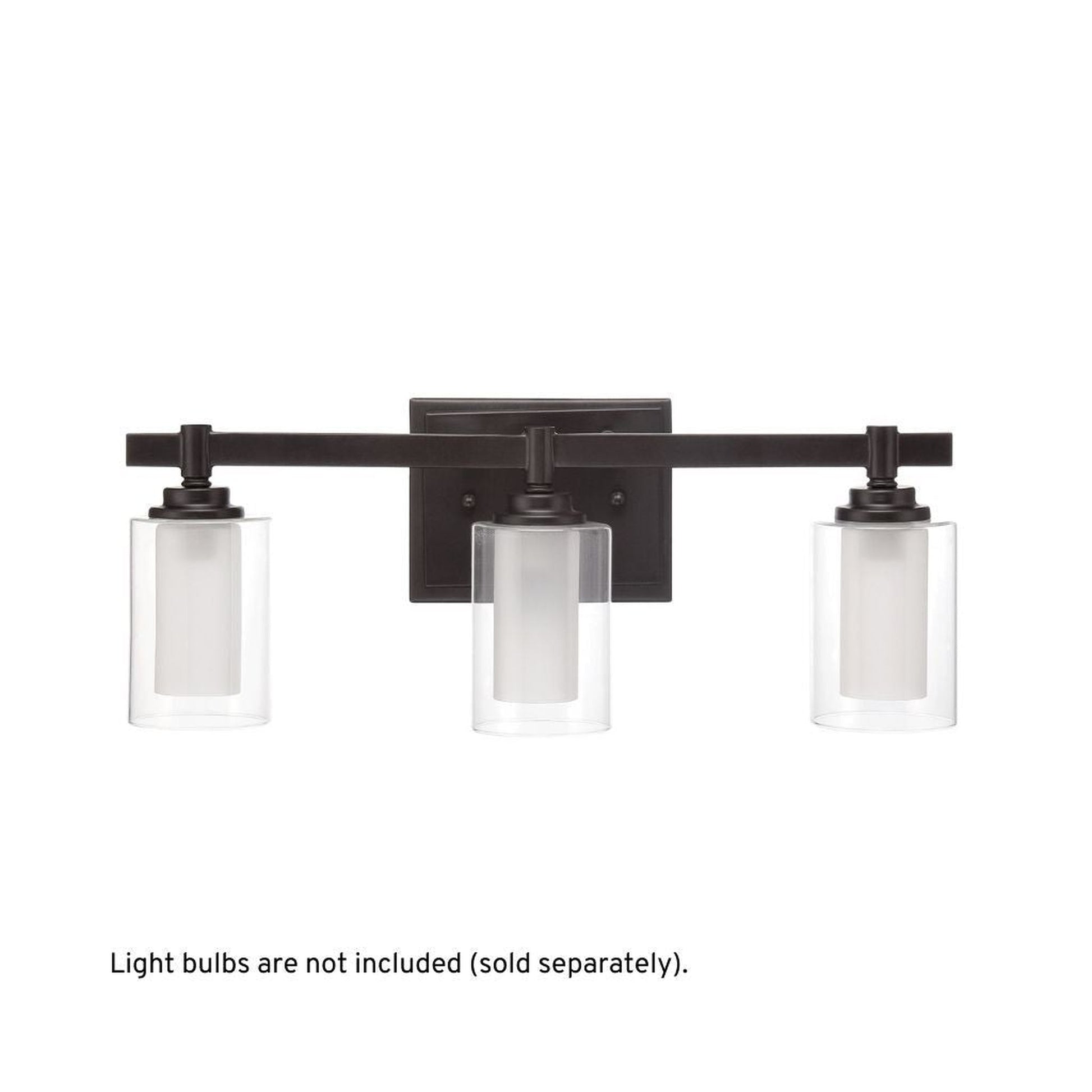 Craftmade Celeste 20" 3-Light Espresso Vanity Light With Clear Outer and Frosted Inner Glass Shades