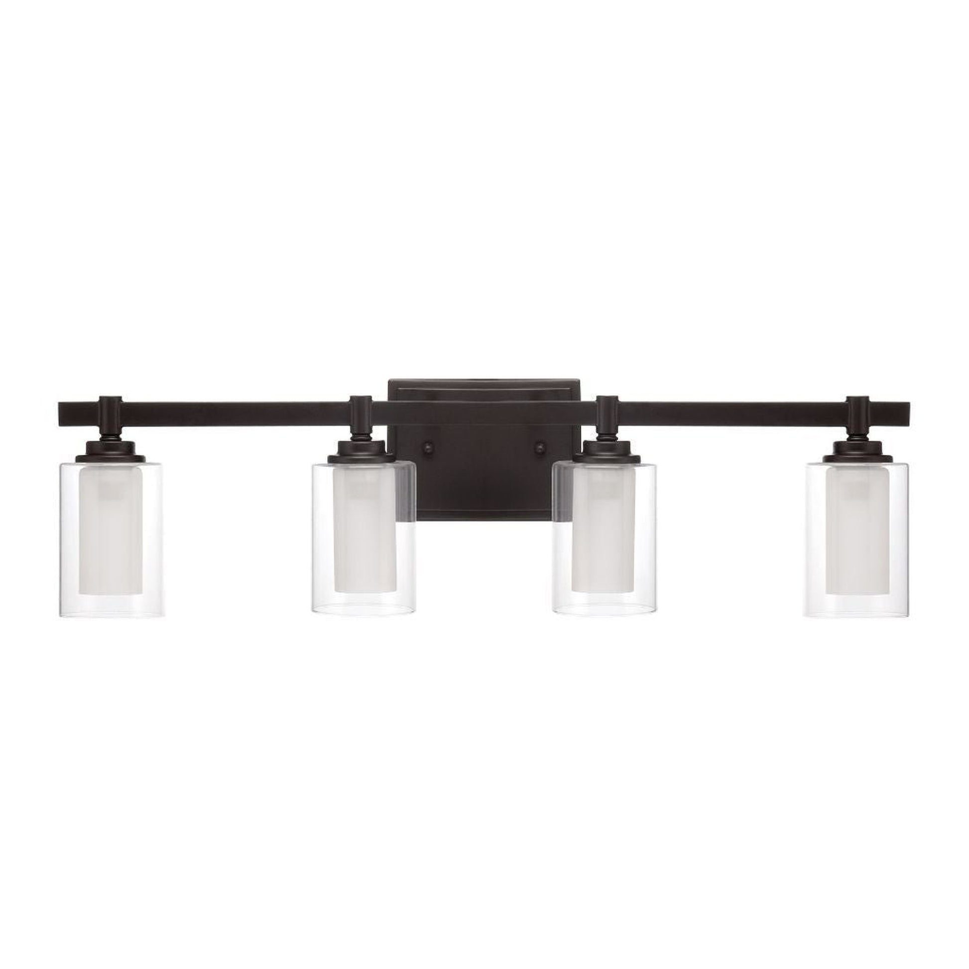 Craftmade Celeste 27" 4-Light Espresso Vanity Light With Clear Outer and Frosted Inner Glass Shades