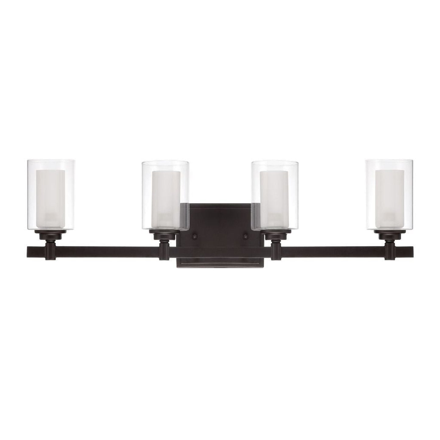 Craftmade Celeste 27" 4-Light Espresso Vanity Light With Clear Outer and Frosted Inner Glass Shades