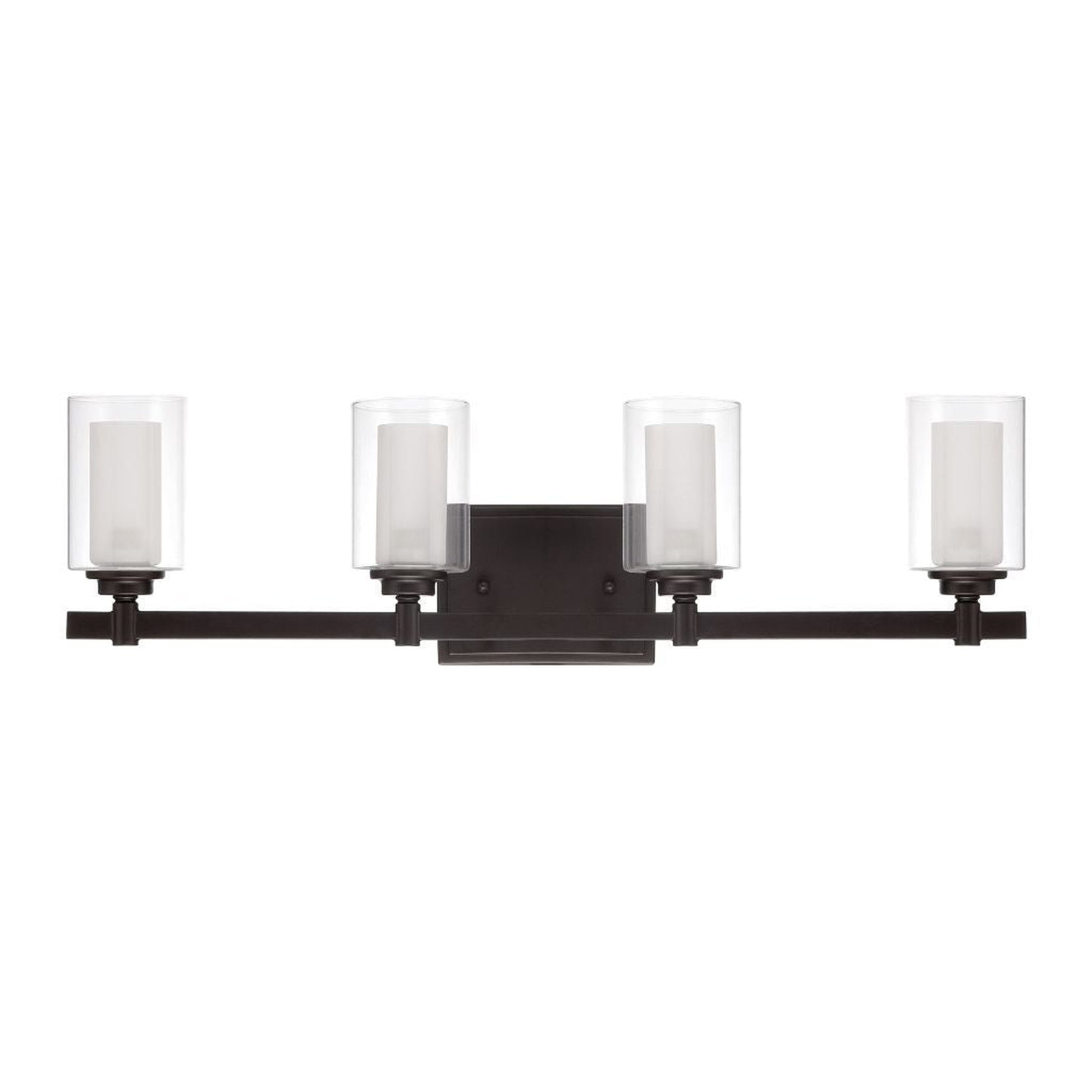 Craftmade Celeste 27" 4-Light Espresso Vanity Light With Clear Outer and Frosted Inner Glass Shades