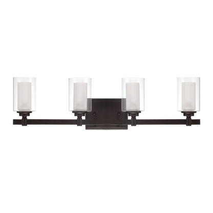 Craftmade Celeste 27" 4-Light Espresso Vanity Light With Clear Outer and Frosted Inner Glass Shades