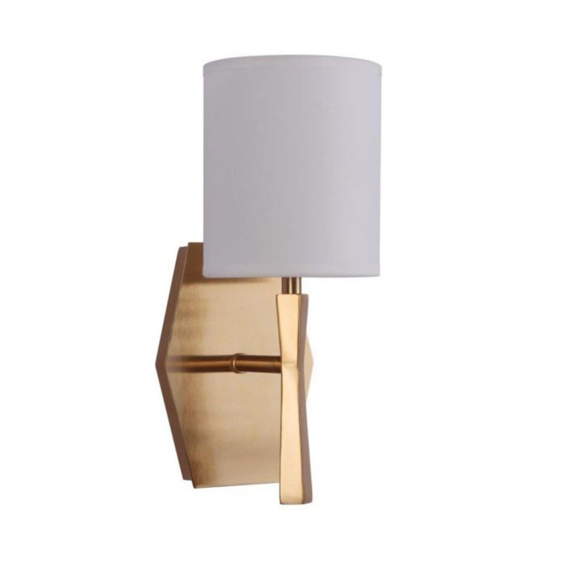 Craftmade Chatham 5" x 11" 1-Light Satin Brass Wall Sconce With White Linen Shade