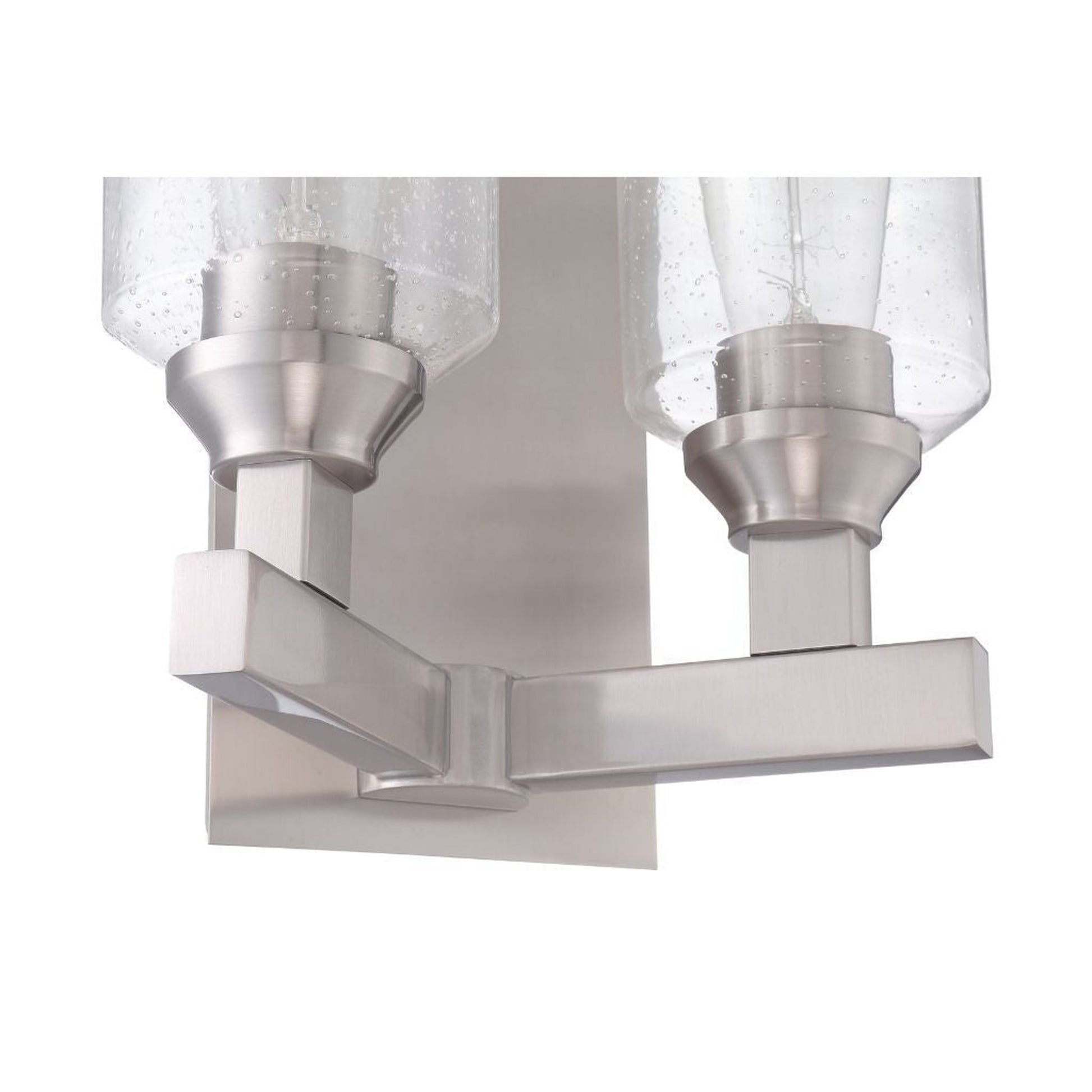 Craftmade Chicago 10" 2-Light Brushed Polished Nickel Vanity Light With Clear Seeded Glass Shades