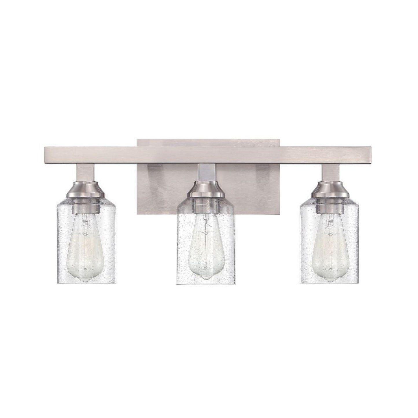 Craftmade Chicago 22" 3-Light Brushed Polished Nickel Vanity Light With Clear Seeded Glass Shades