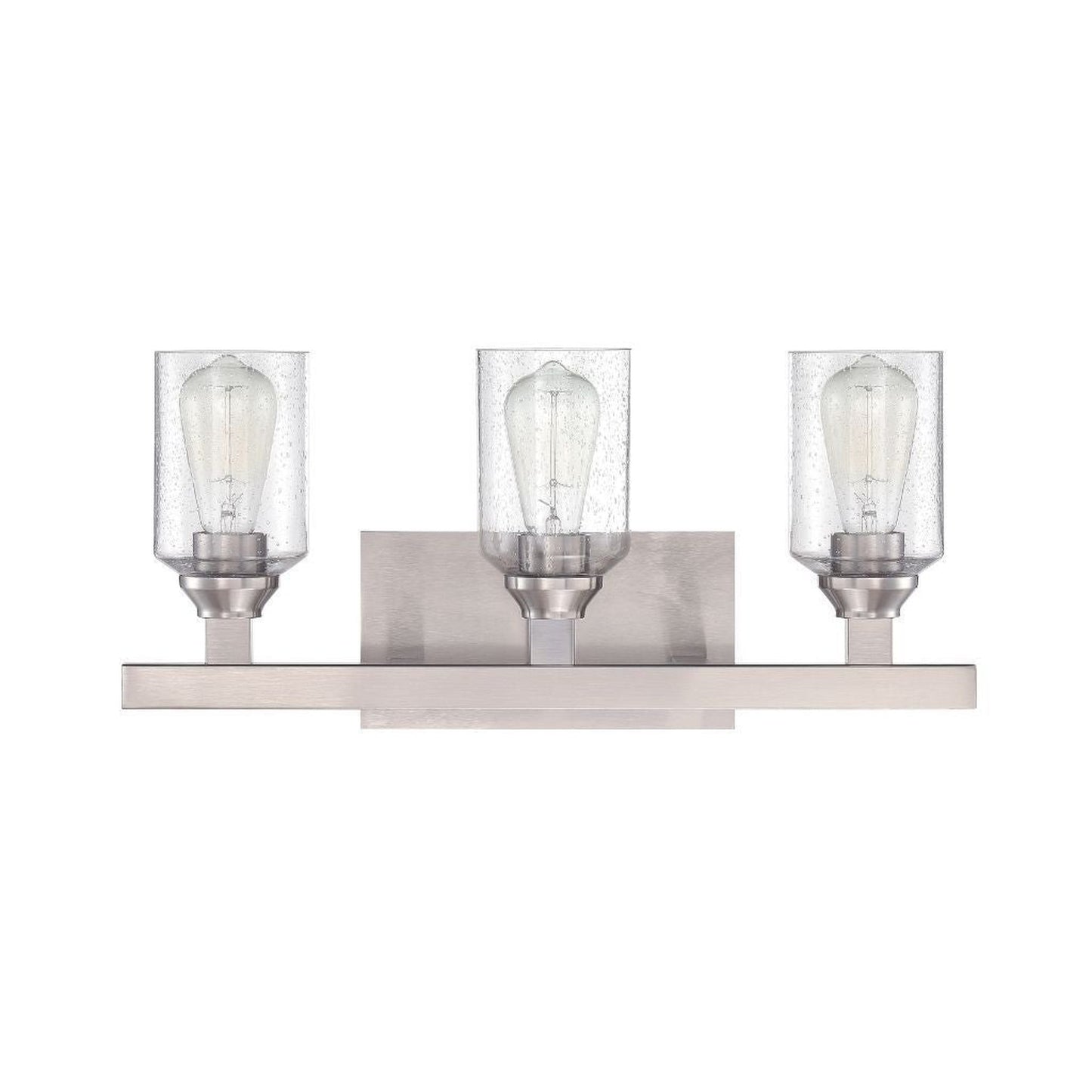 Craftmade Chicago 22" 3-Light Brushed Polished Nickel Vanity Light With Clear Seeded Glass Shades