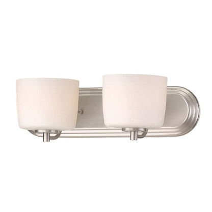 Craftmade Clarendon 18" 2-Light Brushed Polished Nickel Vanity Light With White Opal Glass Shades