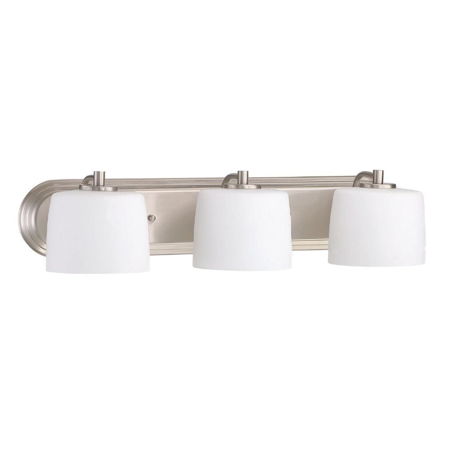 Craftmade Clarendon 24" 3-Light Brushed Polished Nickel Vanity Light With White Opal Glass Shades