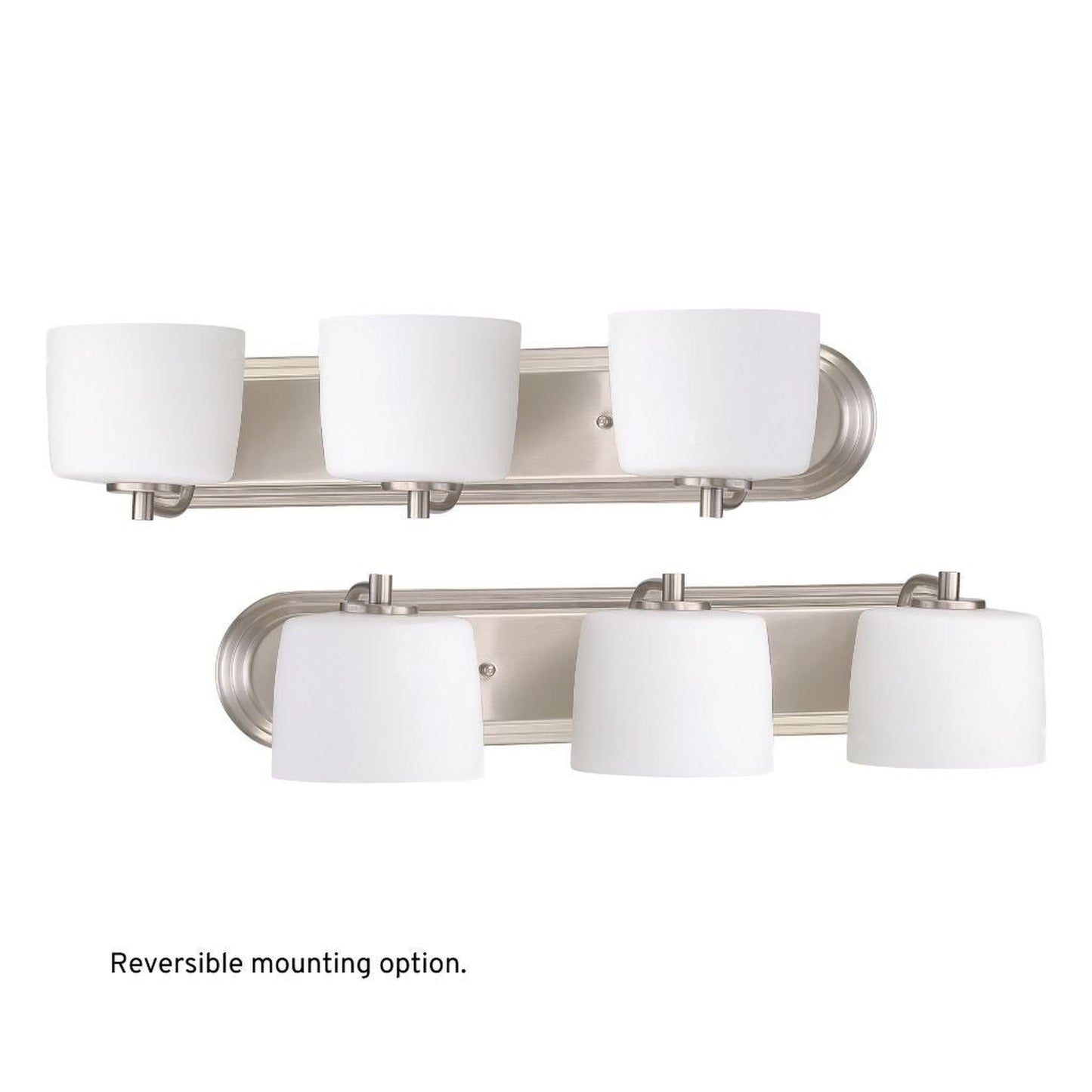Craftmade Clarendon 24" 3-Light Brushed Polished Nickel Vanity Light With White Opal Glass Shades