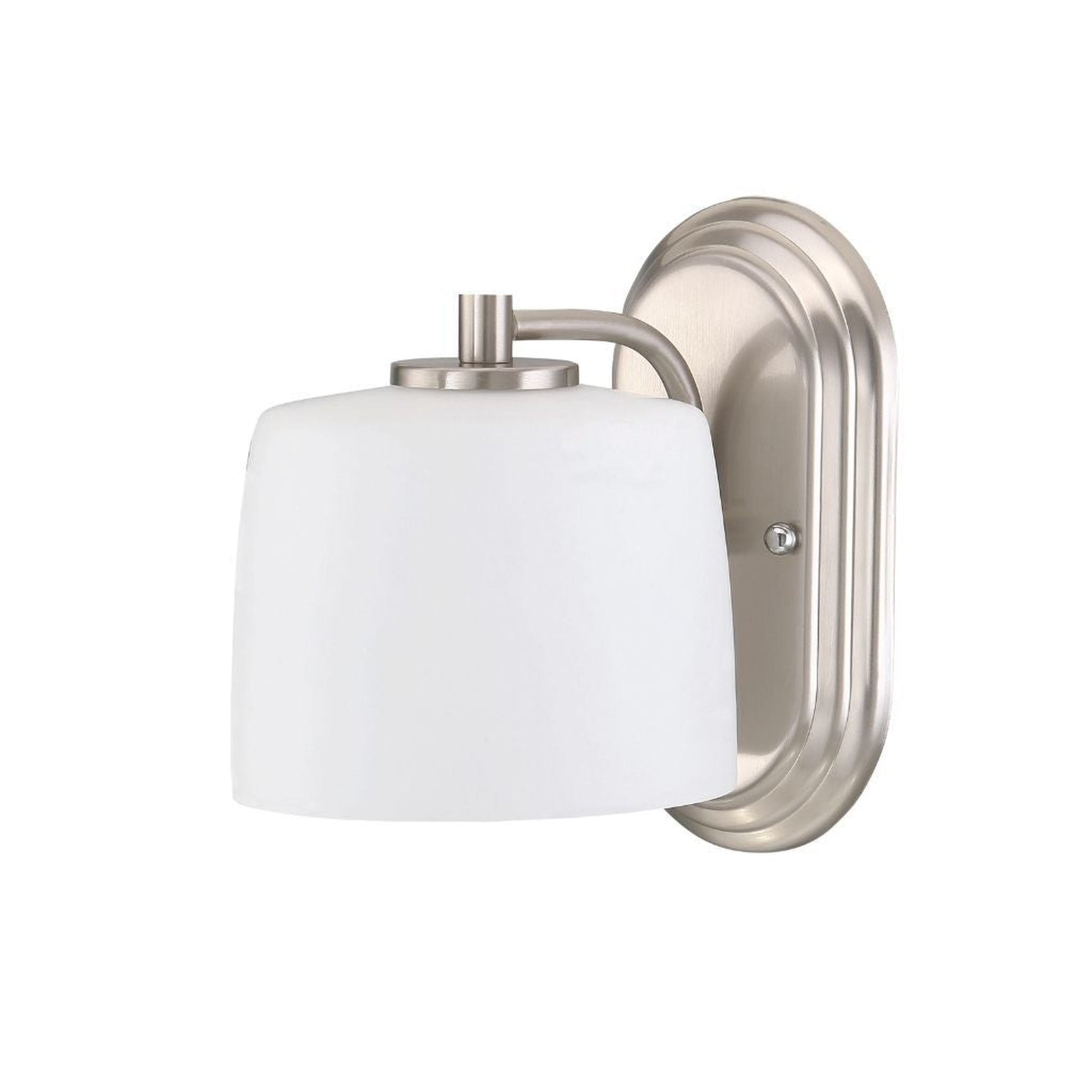 Craftmade Clarendon 6" x 8" 1-Light Brushed Polished Nickel Wall Sconce With White Opal Glass Shade