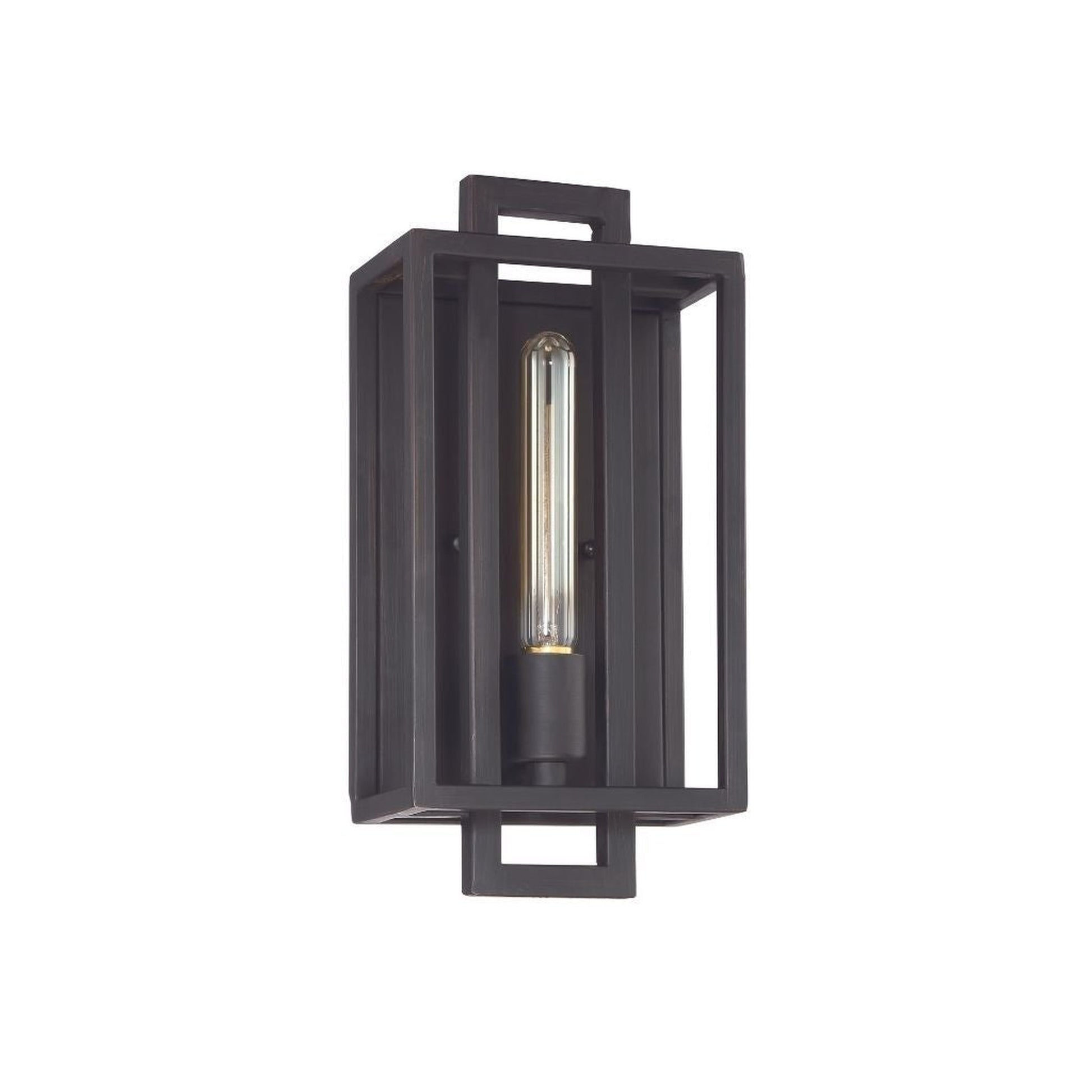 Craftmade Cubic 7" x 14" 1-Light Aged Brushed Bronze Wall Sconce With Open Geometric Frame