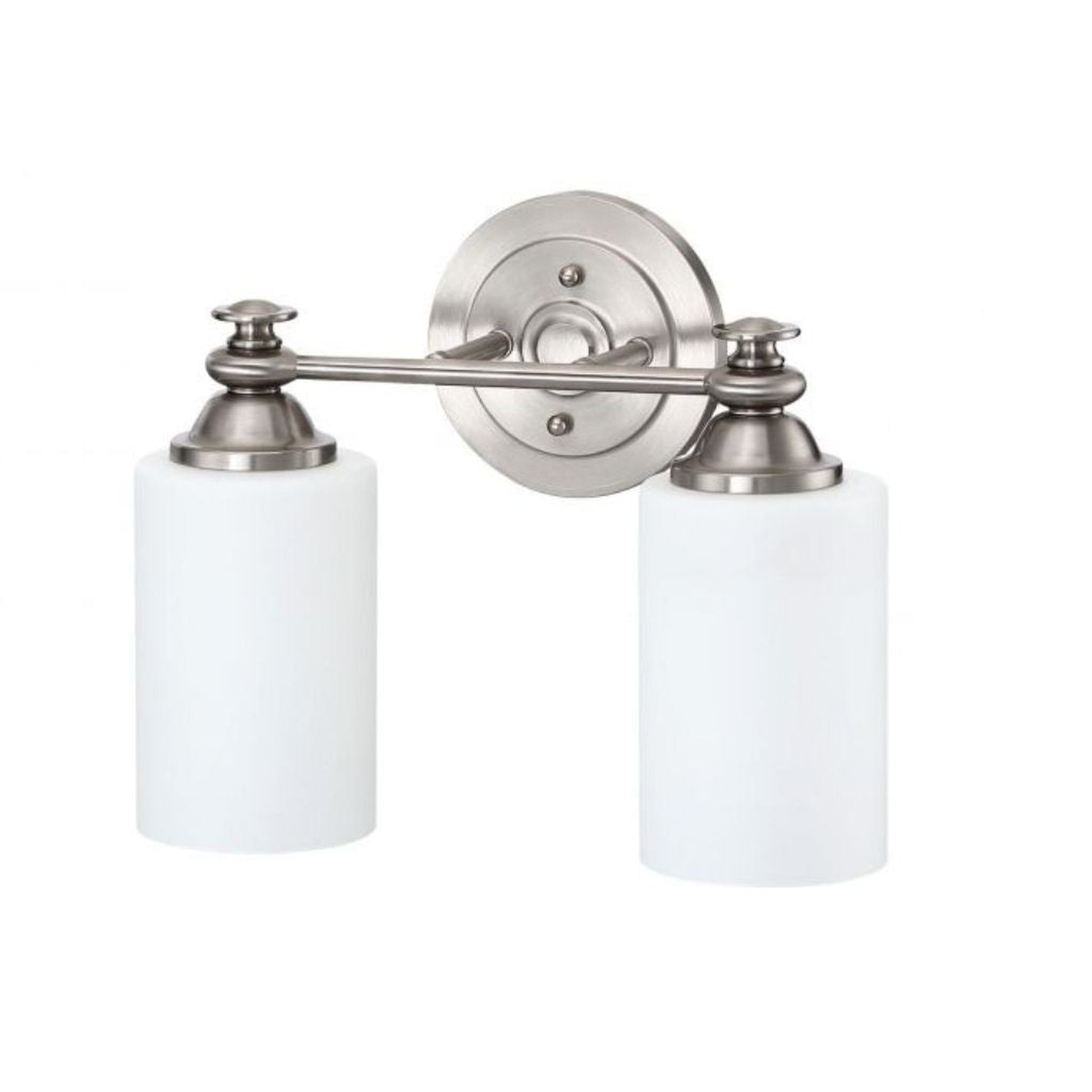 Craftmade Dardyn 13" 2-Light Brushed Polished Nickel Vanity Light With White Frosted Glass Shades