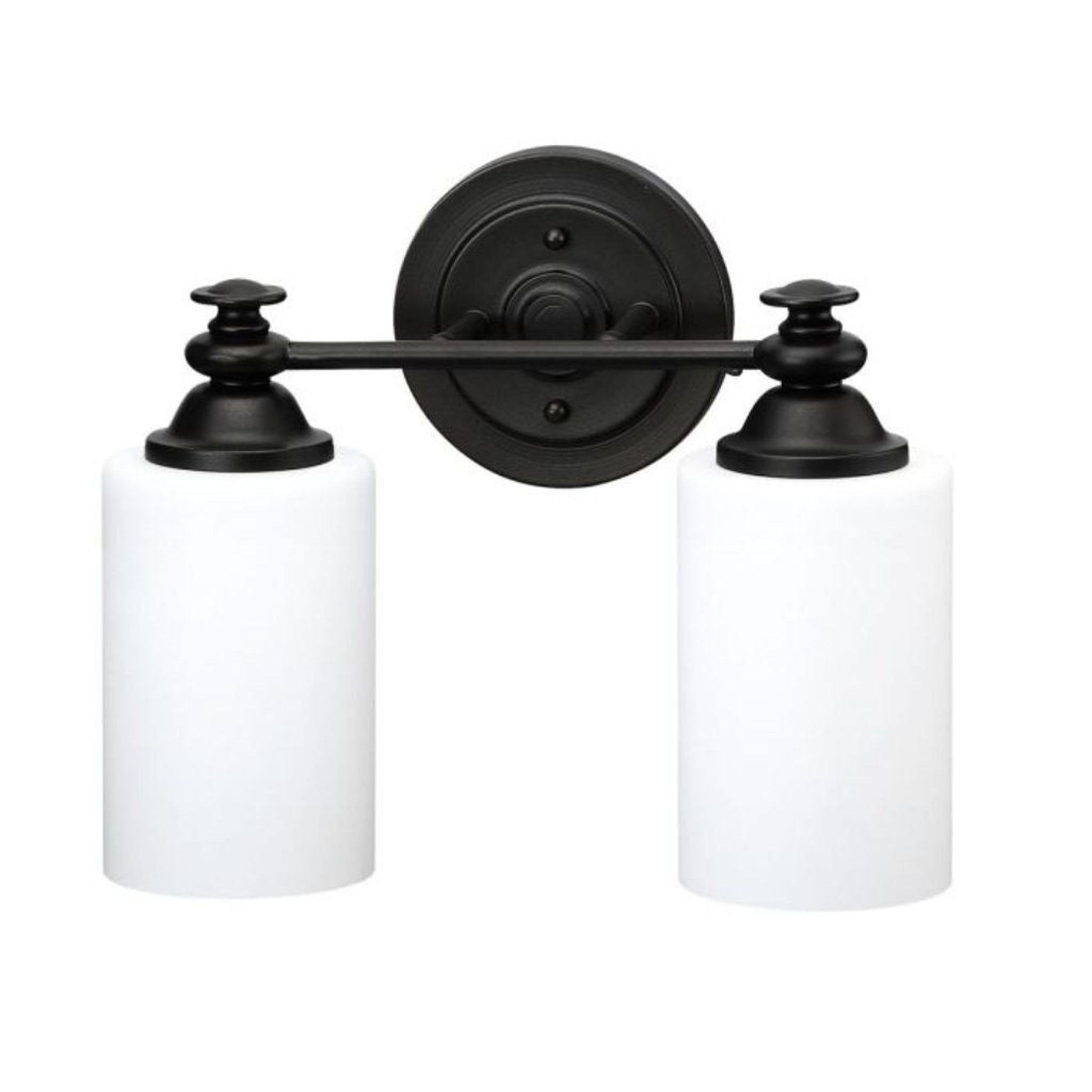 Craftmade Dardyn 13" 2-Light Espresso Vanity Light With White Frosted Glass Shades