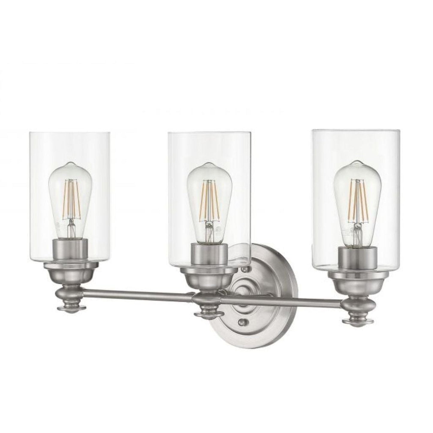 Craftmade Dardyn 22" 3-Light Brushed Polished Nickel Vanity Light With Clear Glass Shades