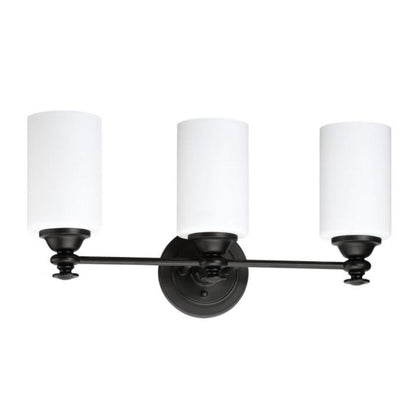 Craftmade Dardyn 22" 3-Light Espresso Vanity Light With White Frosted Glass Shades
