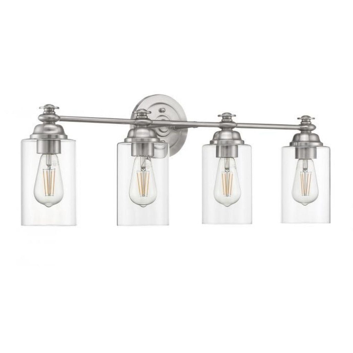 Craftmade Dardyn 30" 4-Light Brushed Polished Nickel Vanity Light With Clear Glass Shades