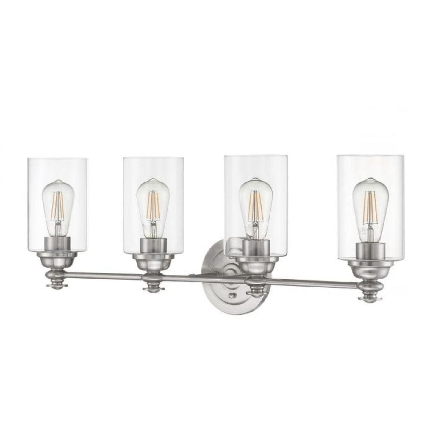 Craftmade Dardyn 30" 4-Light Brushed Polished Nickel Vanity Light With Clear Glass Shades