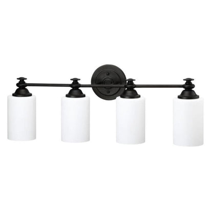 Craftmade Dardyn 30" 4-Light Espresso Vanity Light With White Frosted Glass Shades