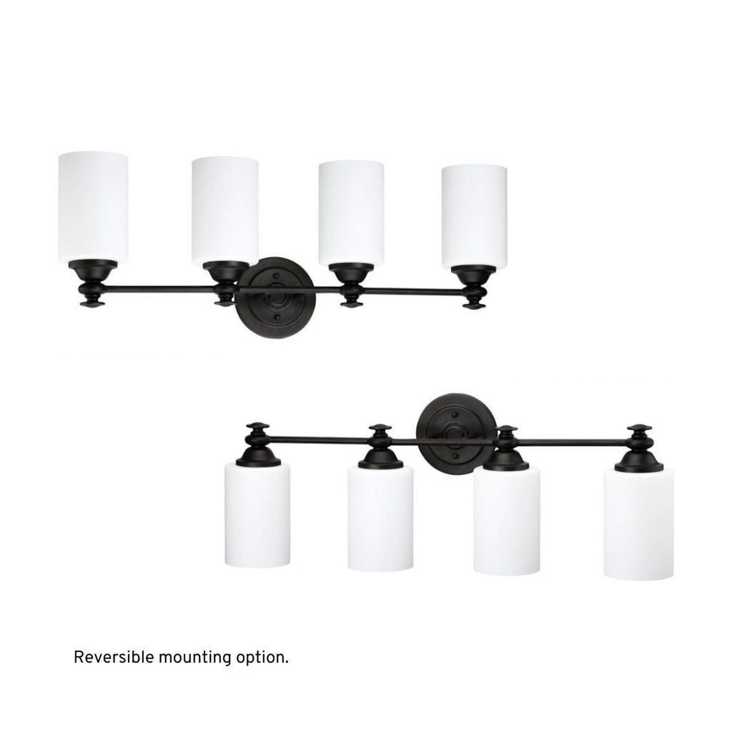 Craftmade Dardyn 30" 4-Light Espresso Vanity Light With White Frosted Glass Shades