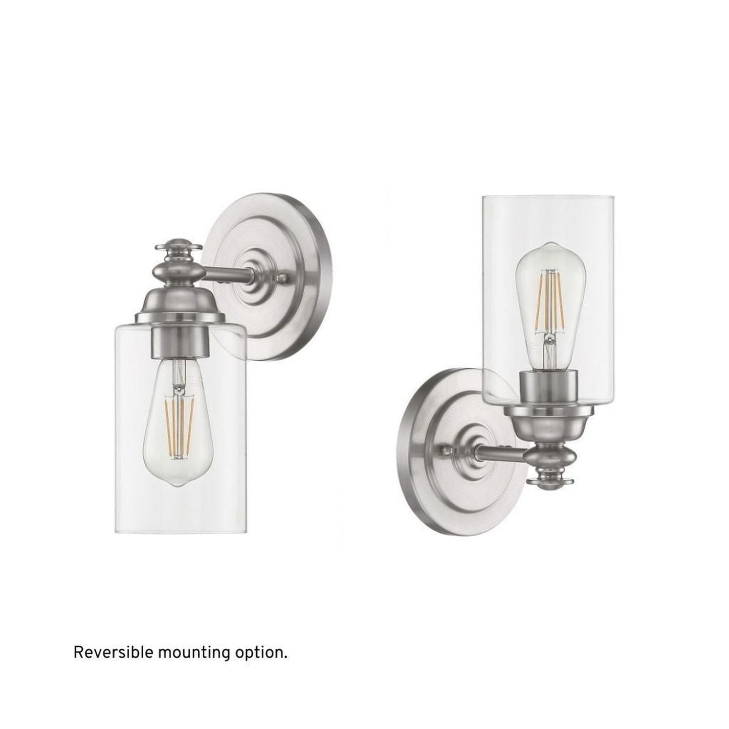 Craftmade Dardyn 6" x 11" 1-Light Brushed Polished Nickel Wall Sconce With Clear Glass Shade