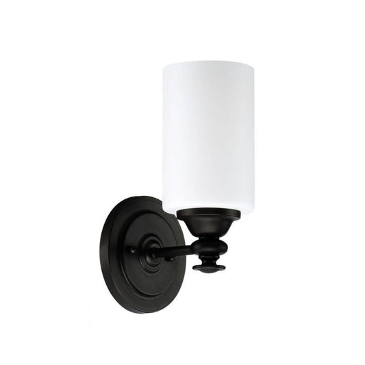 Craftmade Dardyn 6" x 11" 1-Light Espresso Wall Sconce With White Frosted Glass Shade
