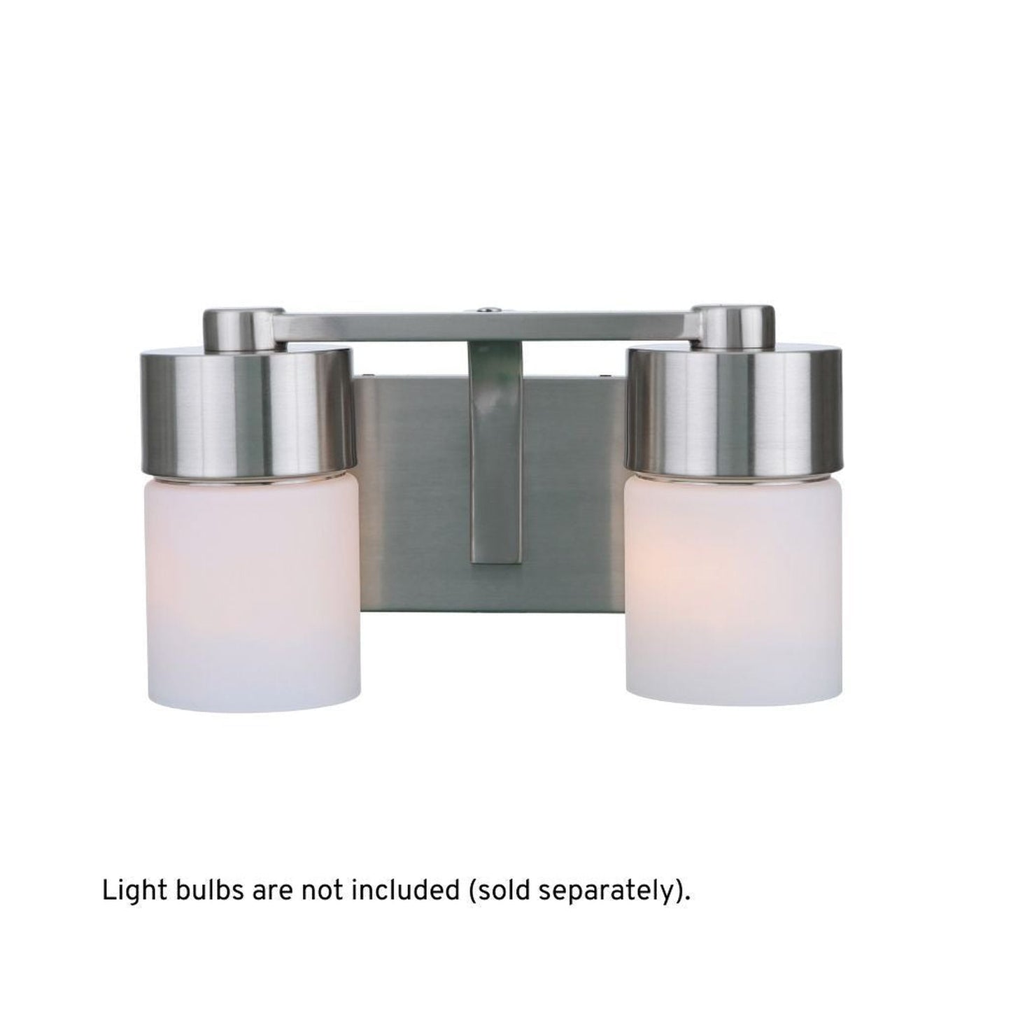 Craftmade District 14" 2-Light Brushed Polished Nickel Vanity Light With White Opal Glass Shades
