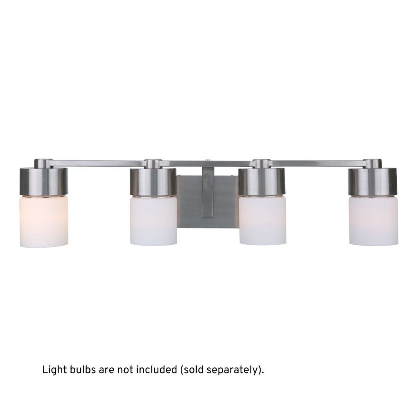 Craftmade District 31" 4-Light Brushed Polished Nickel Vanity Light With White Opal Glass Shades