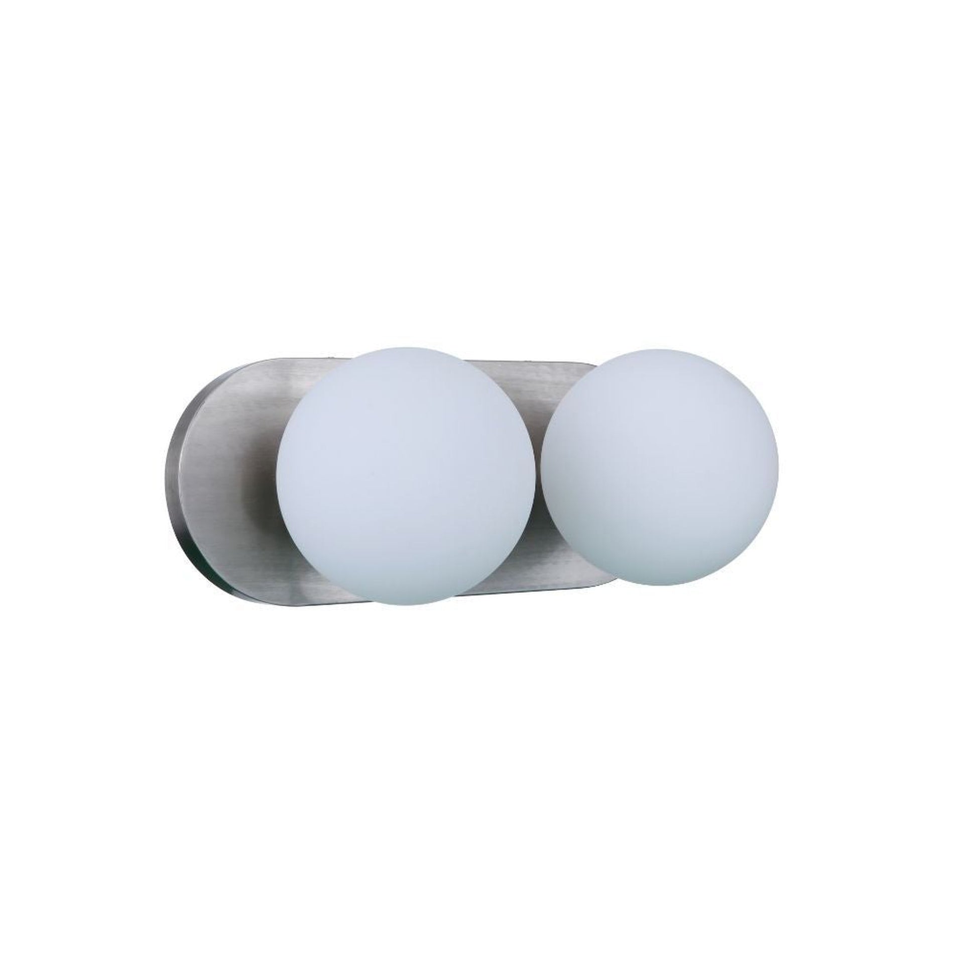 Craftmade Dotti 15" 2-Light Brushed Polished Nickel Vanity Light With White Opal Glass Shades