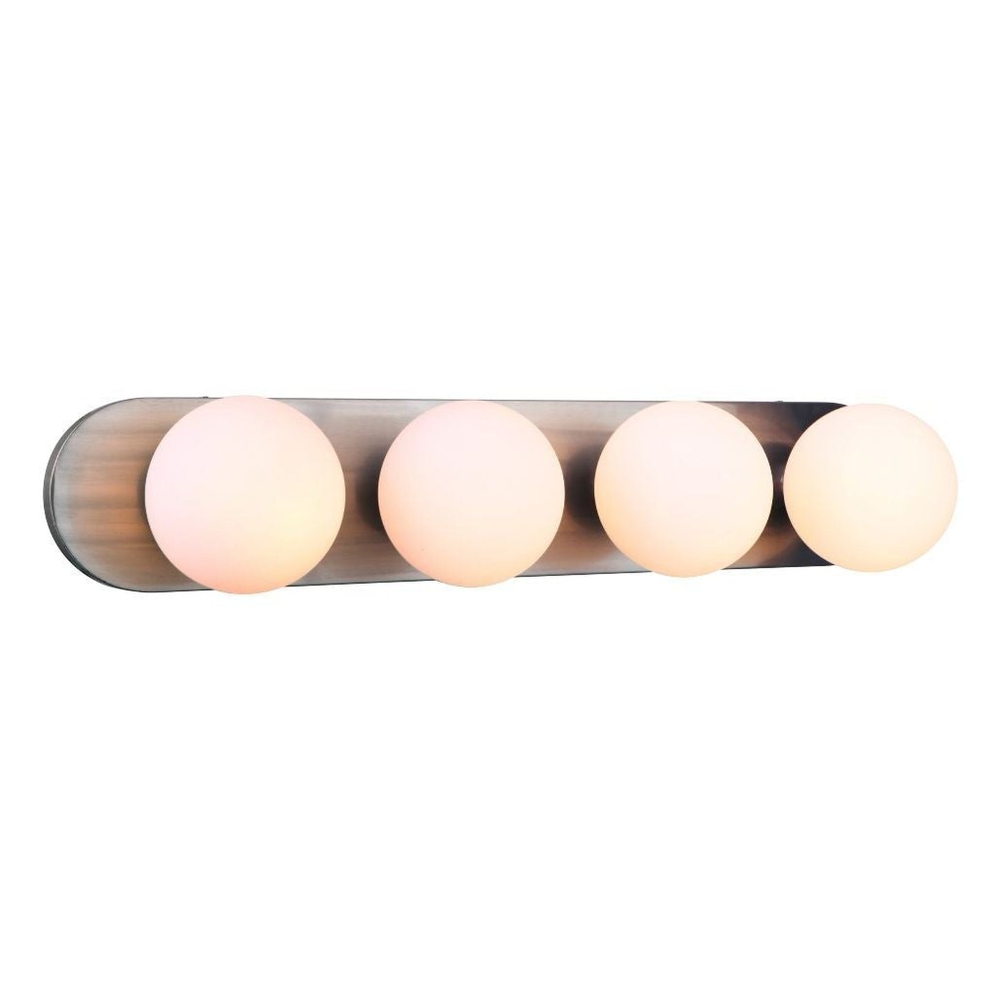 Craftmade Dotti 32" 4-Light Brushed Polished Nickel Vanity Light With White Opal Glass Shades