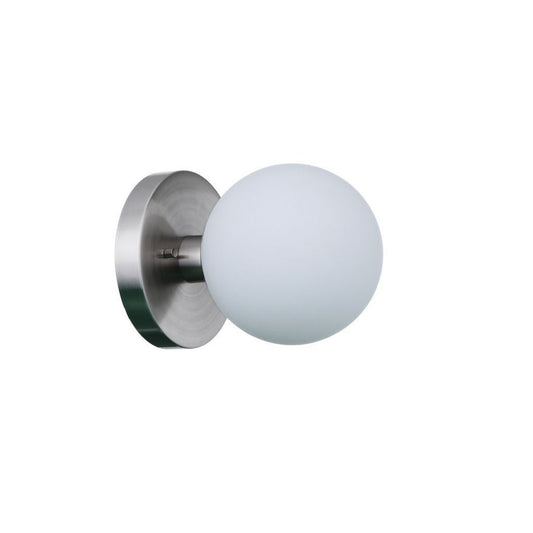 Craftmade Dotti 6" x 7" 1-Light Brushed Polished Nickel Wall Sconce With White Opal Glass Shade