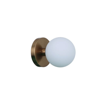 Craftmade Dotti 6" x 7" 1-Light Satin Brass Wall Sconce With White Opal Glass Shade
