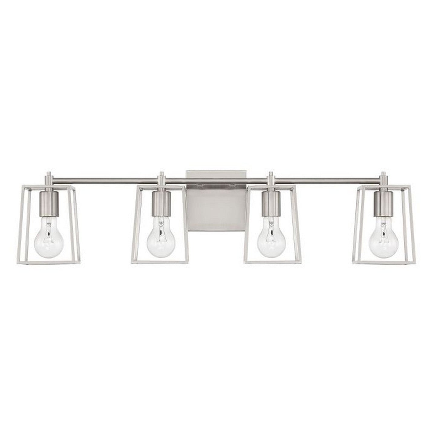 Craftmade Dunn 32" 4-Light Brushed Polished Nickel Vanity Light With Steel Frame Shades
